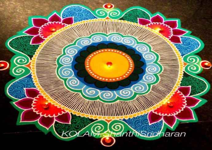 What is the traditional Indian art of Rangoli?