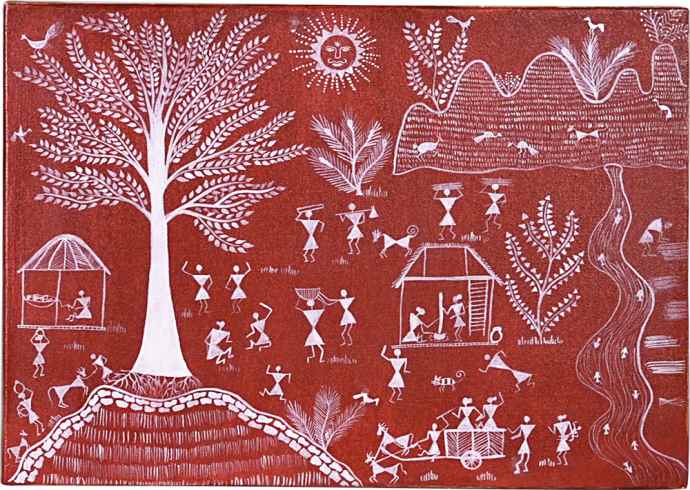 Describe the traditional Indian art of Warli painting.