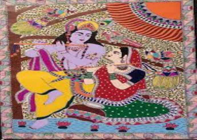 Describe the traditional Indian art of Madhubani painting.