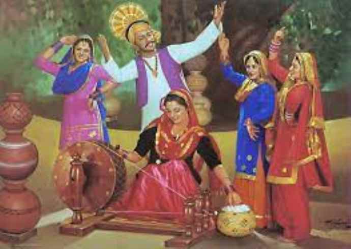 How does Punjabi culture express itself through storytelling and folk