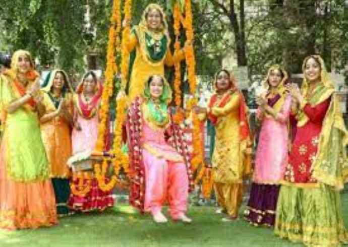 How do Punjabis celebrate the festival of Teej